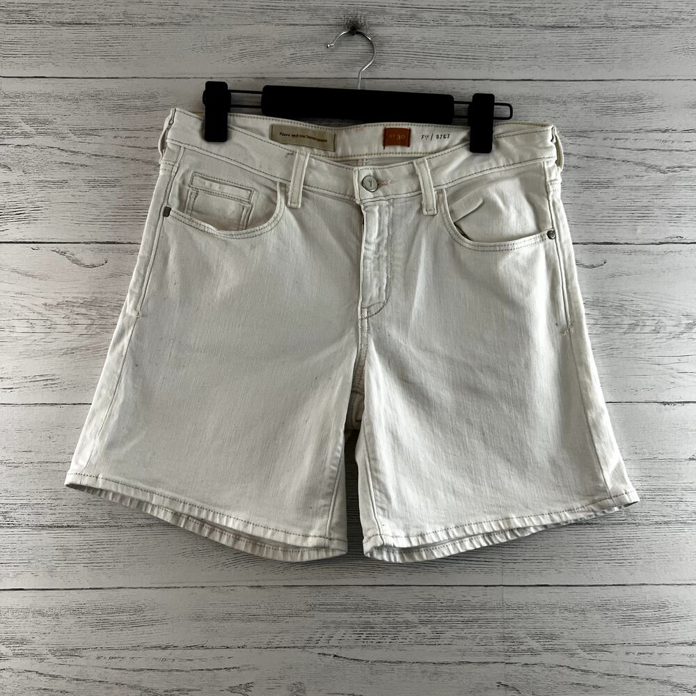 Pilcro Stet White 5" Bermuda Denim Shorts Size 30